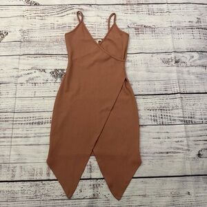 Charlotte Russe Asymmetrical Tan Dress